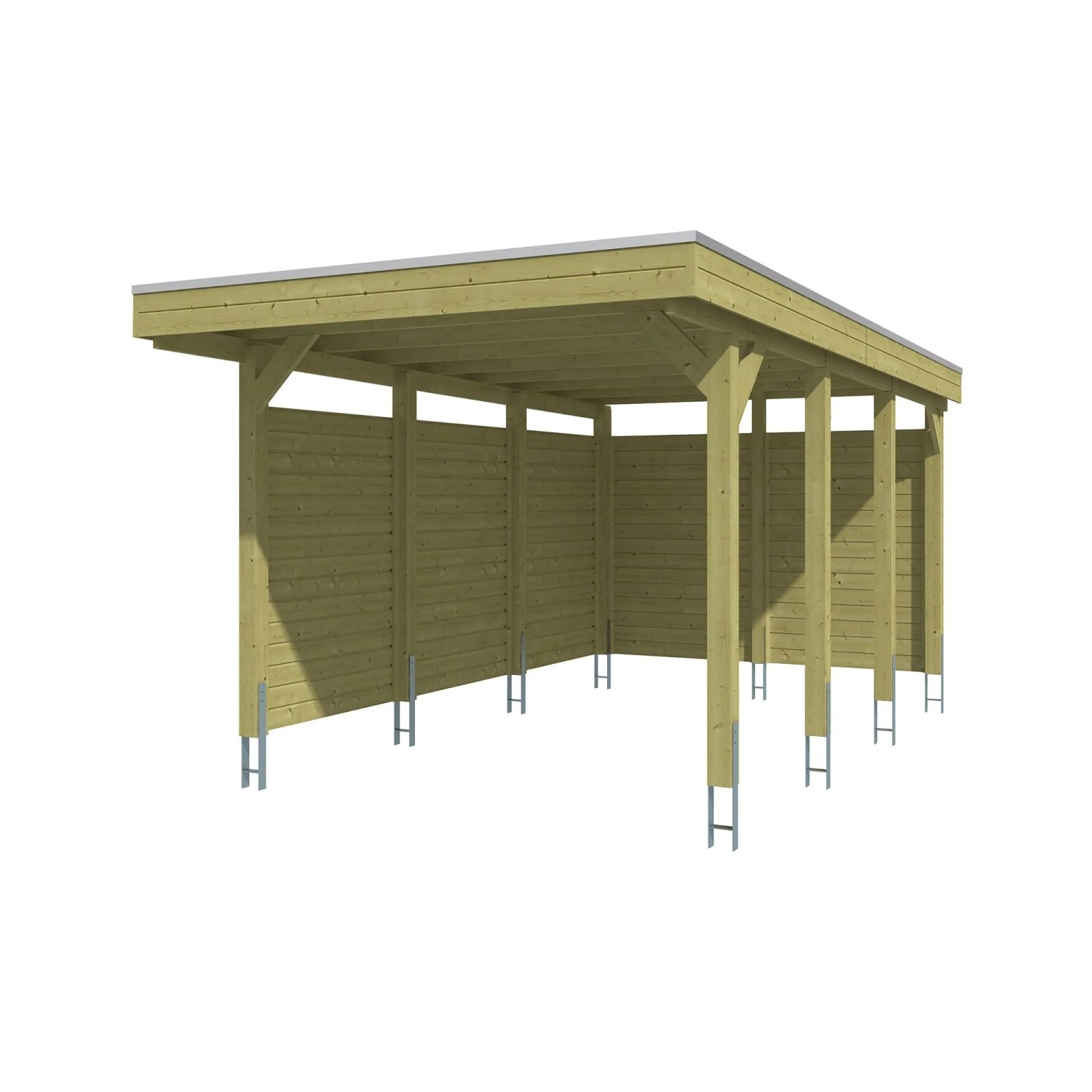 Skan Holz Carport-Set Friesland A 320 cm x 555 cm Grün