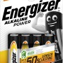 Energizer Alkaline Power AA Batterien, 4er-Pack. Mignon-Batterien für Geräte des täglichen Bedarfs.