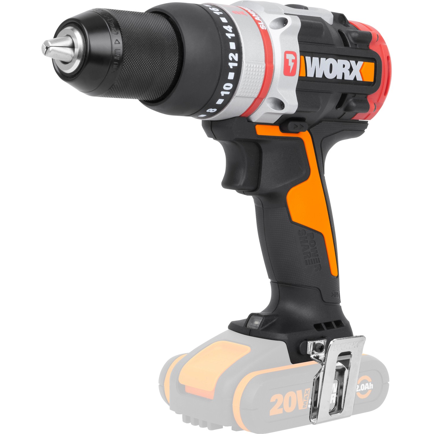 Worx Schlagbohrschrauber mit Hammerfunktion - WX354.9, exkl. Akku und Ladeg günstig online kaufen