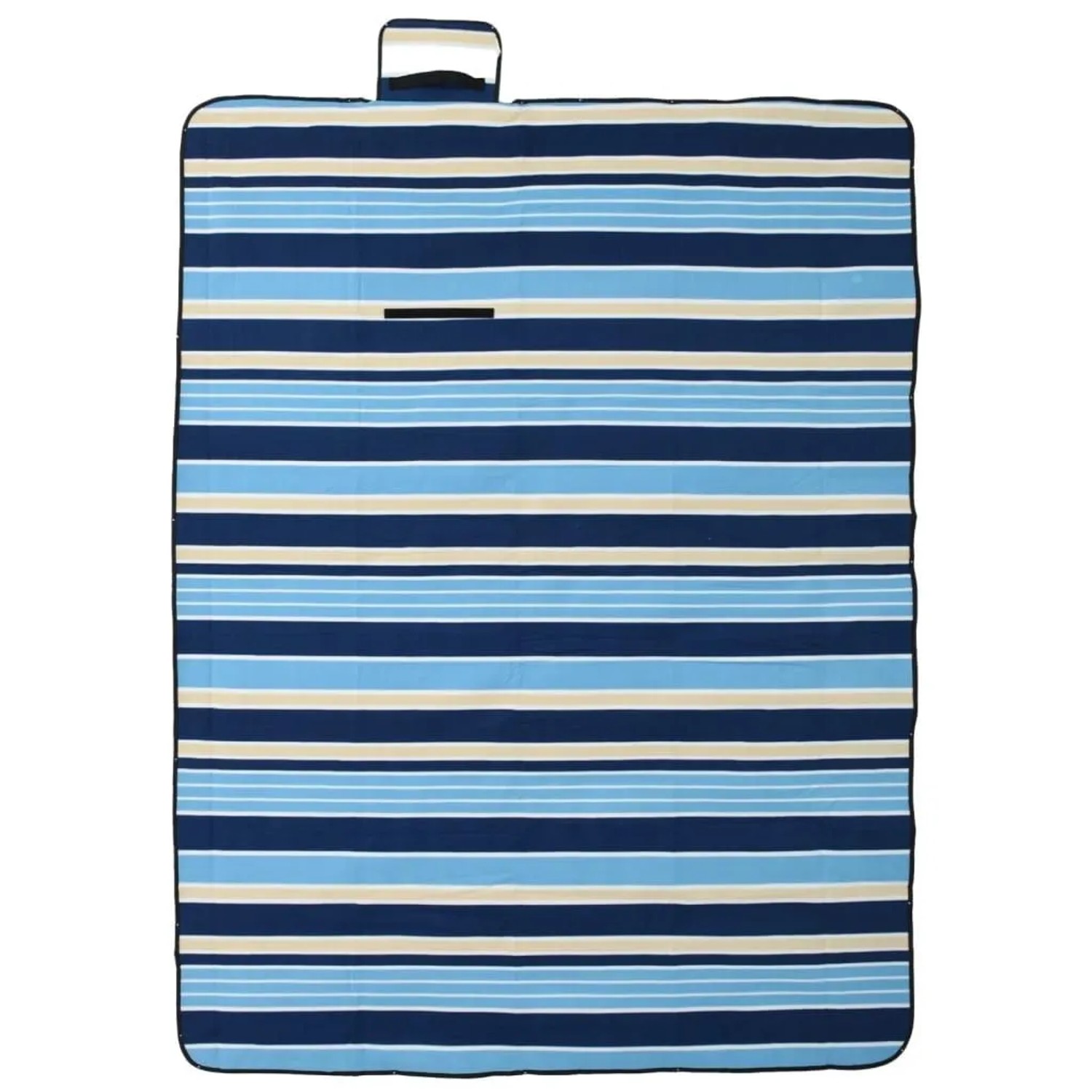vidaXL Picknickdecke Faltbar Blau und Weiß Gestreift 200x150 cm Samt 4004206