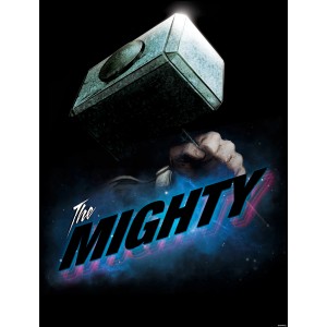 Avengers Wandbild mit Thors Hammer "The Mighty", 50x70 cm, gerollt.