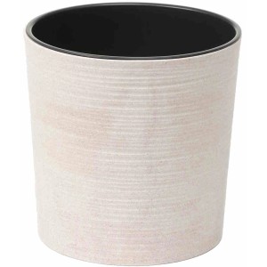 Weißes Siena Garden Pflanzgefäß Eco Lens, Ø 25 cm, mit Rillenoptik.