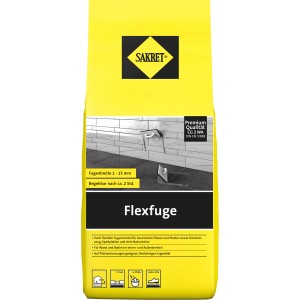 Sakret Flexfuge Weiß 1kg, flexibler Fugenmörtel für Fliesen und Platten im Innen- und Außenbereich.
