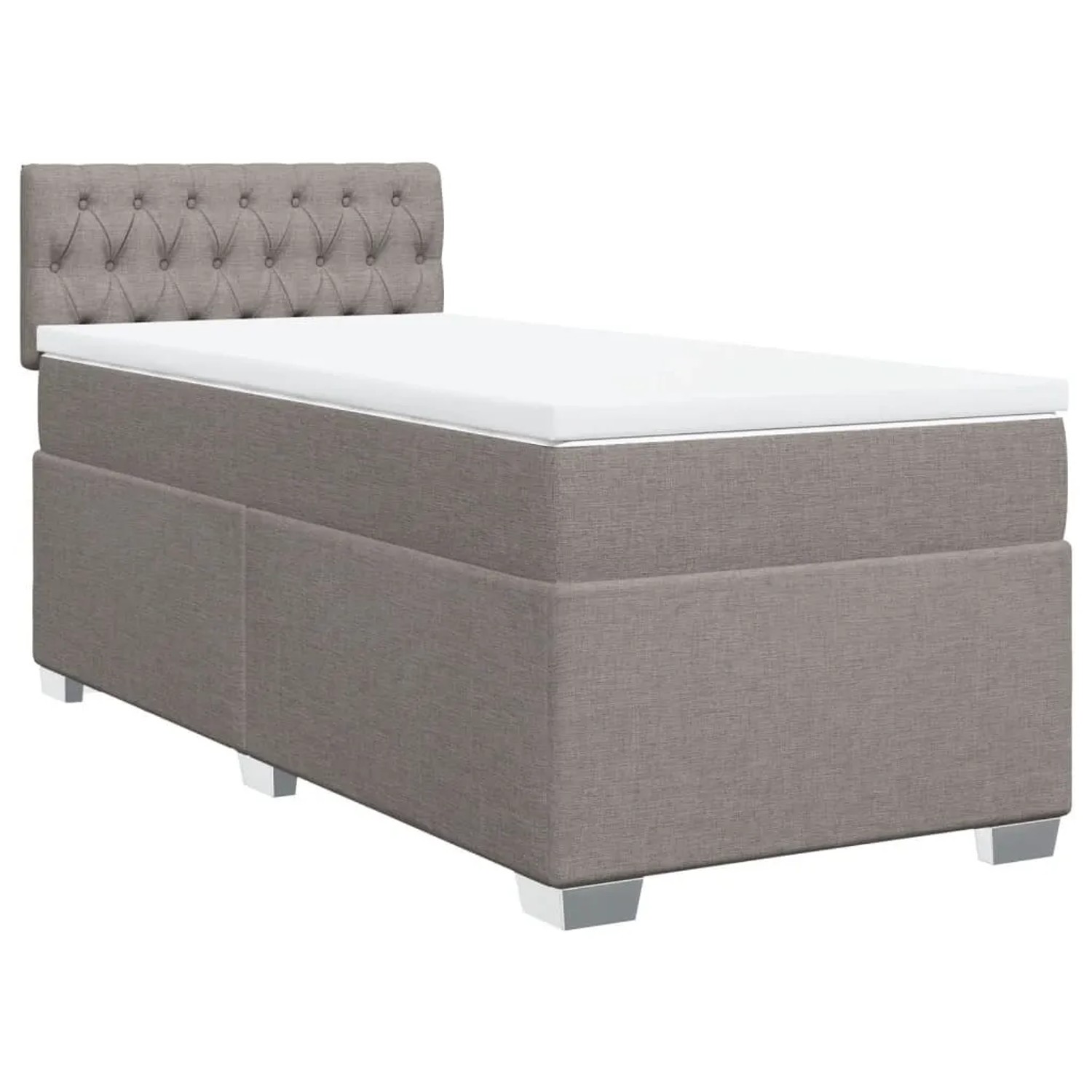 vidaXL Boxspringbett mit Matratze Taupe 100x200 cm Stoff 3288110 günstig online kaufen