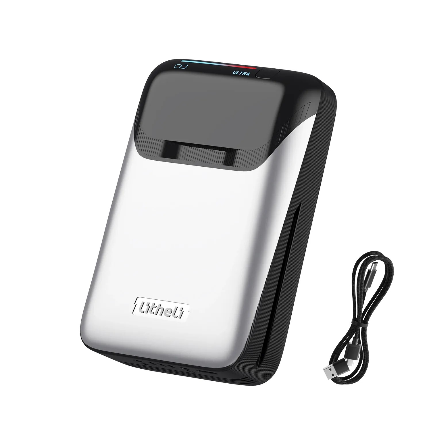 Litheli U20 Ultra Akku 20V 4.0Ah mit USB-C Kabel. Akku auch als Powerbank nutzbar.