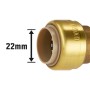 Messing Steck-Kappe, 22 mm, für Gewindefittings und zum Verschließen von Steckanschlüssen.