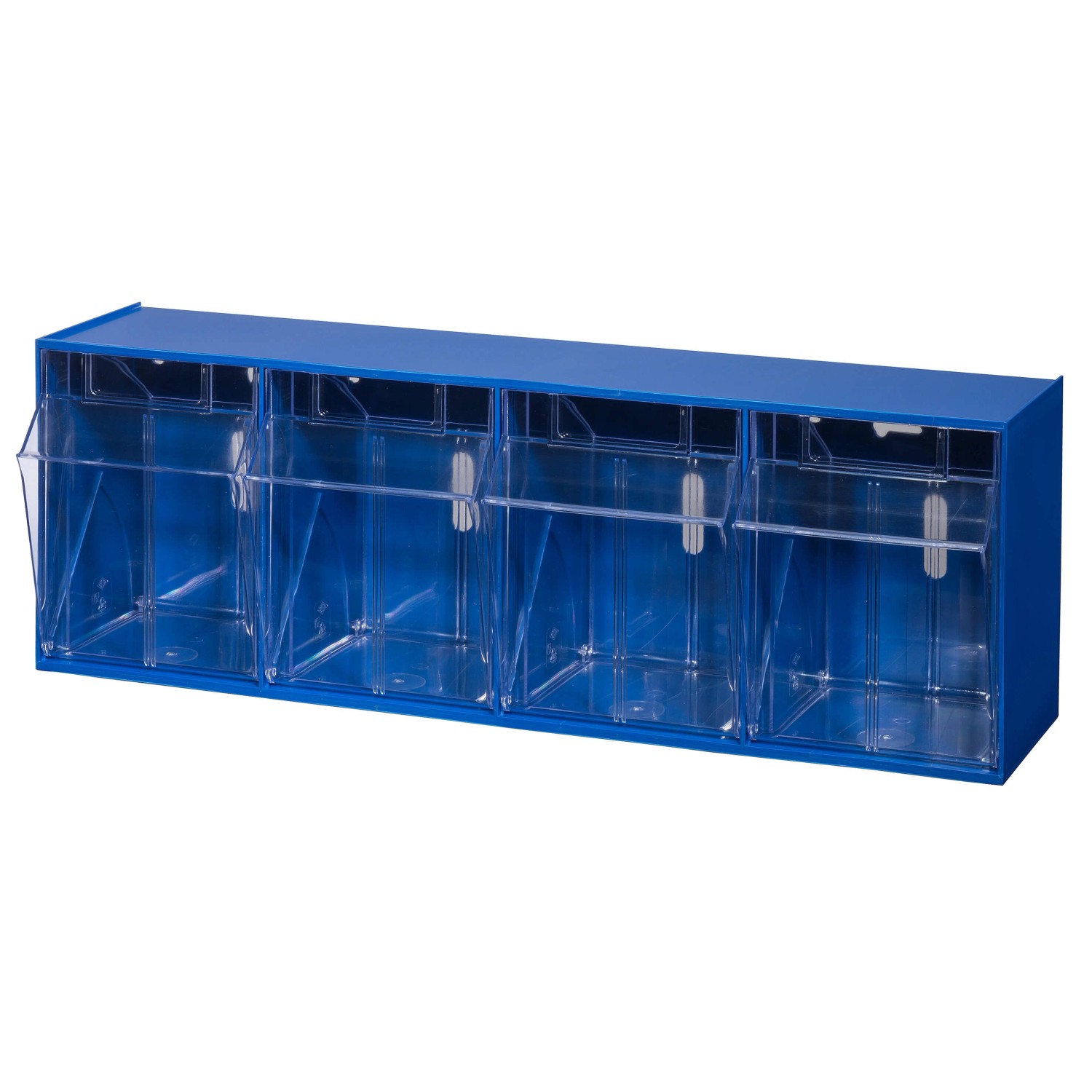 Klappschüttenmagazin VarioPlus ProFlip 4 HxBxT 20,5 x 60 x 17 cm Blau-Transparent