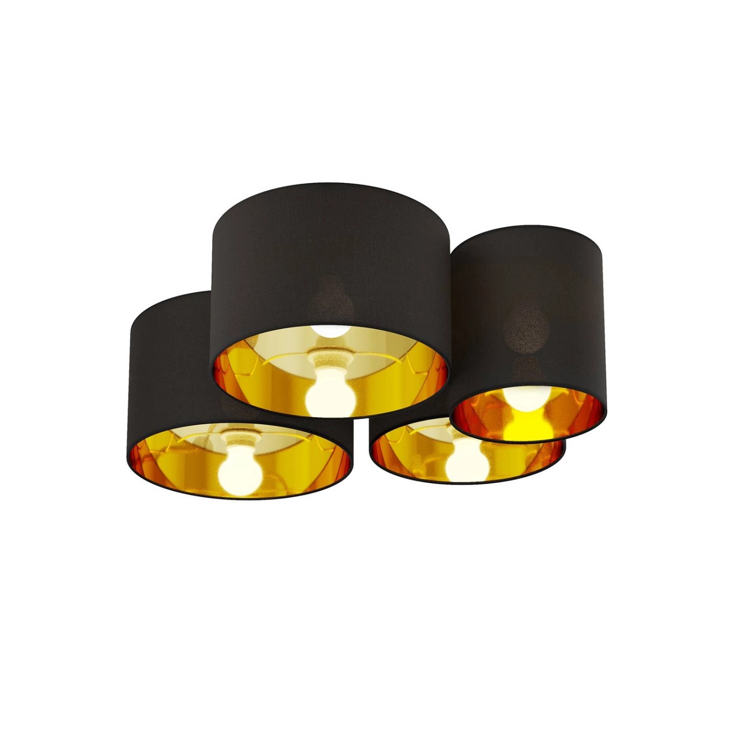 Lindby Deckenlampe Laurenz 9626904 Modern in Schwarz aus Textil 4-flammig E27 Wohnzimmerleuchte