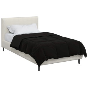 vidaXL Sommerdecke Gepolstert Schwarz 135 x 200 cm Mikrofaser 42025929