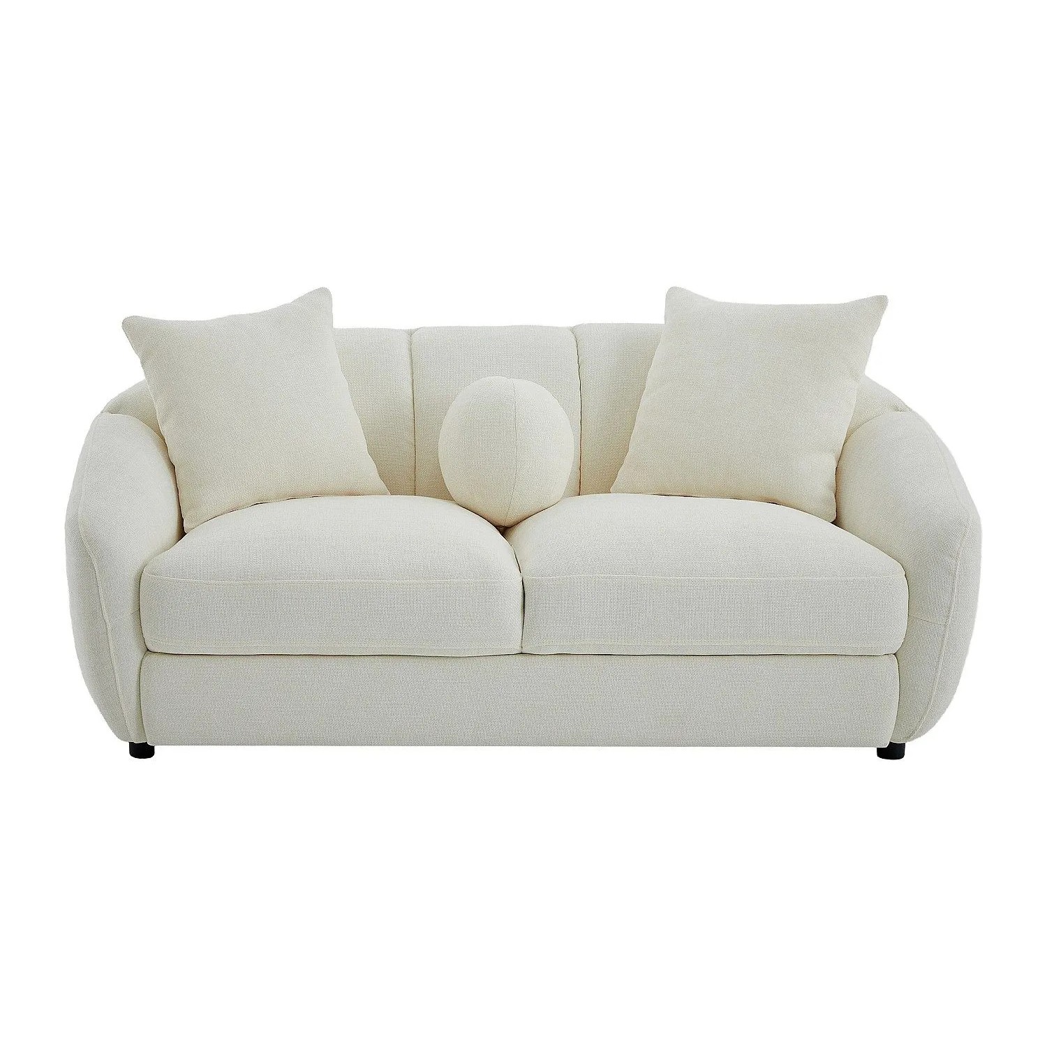 Vente-unique Sofa Ohne Schlafmöglichkeit Nafeki Elfenbeinfarben 182 cm