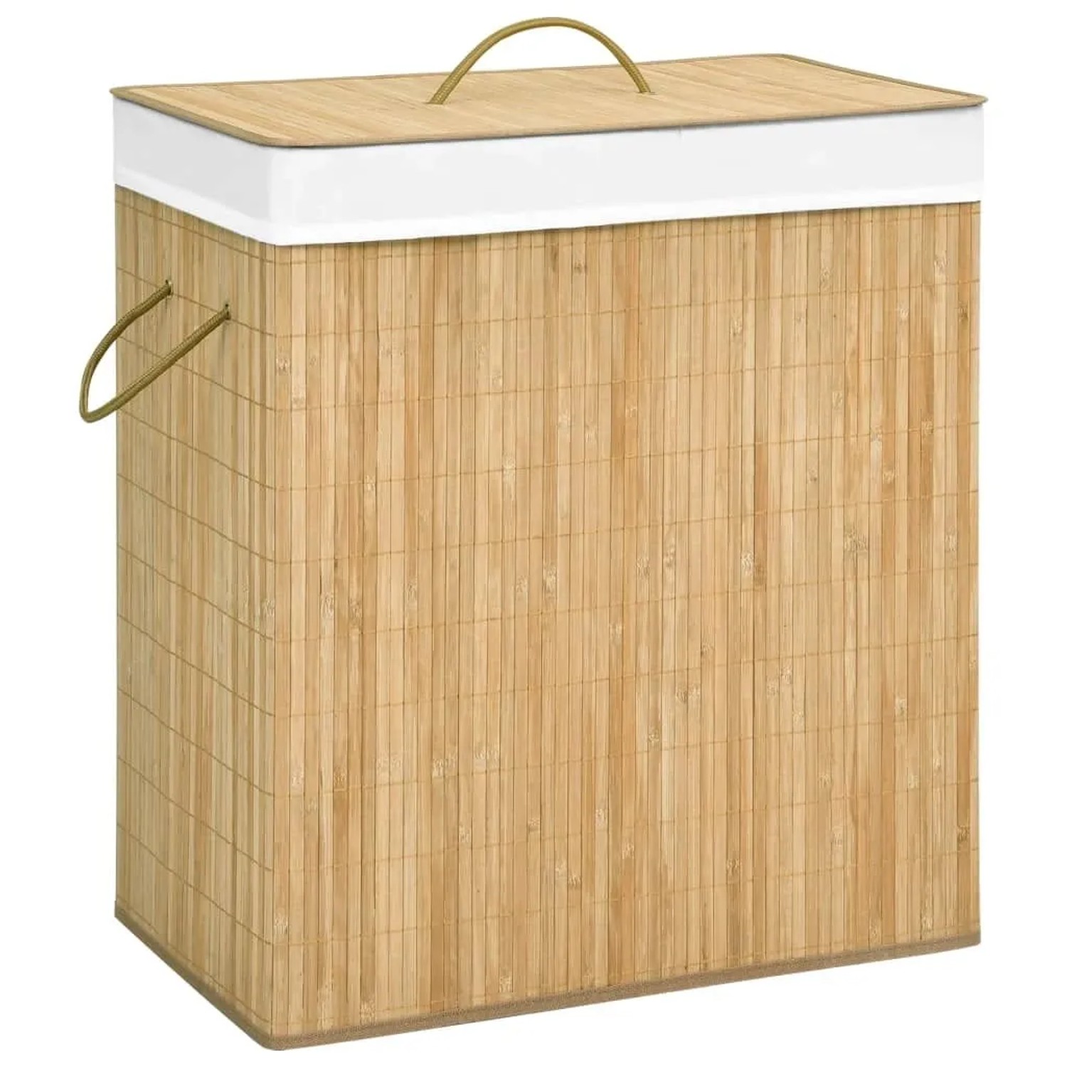 vidaXL Bambus-Wäschekorb mit 2 Fächern 100 L 320740