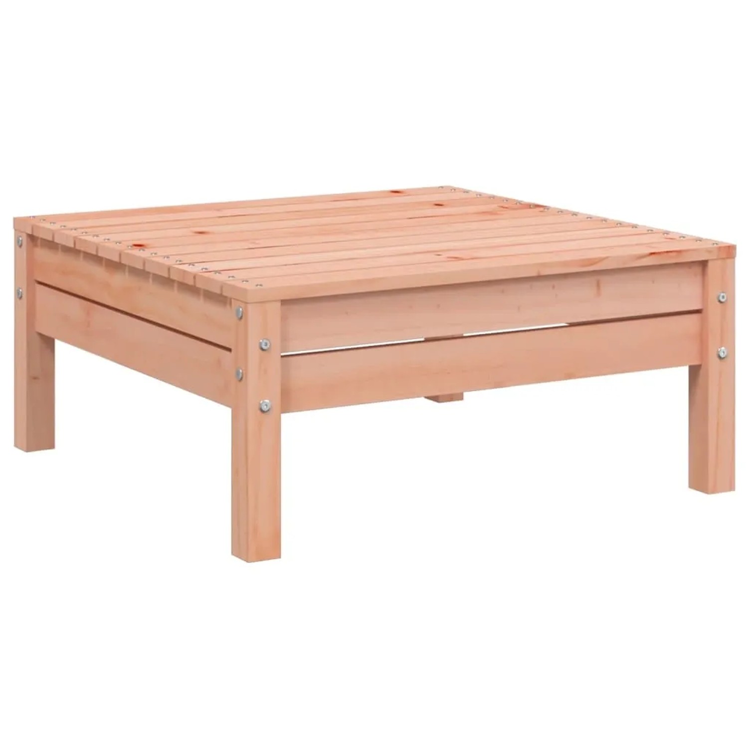 Quadratischer Hocker aus Douglasienholz, Teil der vidaXL Garten-Sofagarnitur.