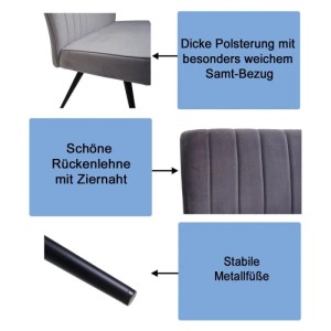 MCW Esszimmer-Set K16 5-teilig Dunkelgrau