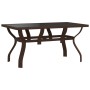 Brauner vidaXL Gartentisch mit Glasplatte, Stahlgestell, 140x70x70 cm. Ideal für den Garten.