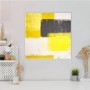 Banjado Magnettafel 50x50cm mit abstraktem gelben Motiv und 4 Magneten als Wanddekoration.