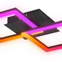 Moderne Eglo LED Deckenleuchte RGBIC, 2-flammig, mit Farbwechsel und Fernbedienung für stimmungsvolle Beleuchtung.