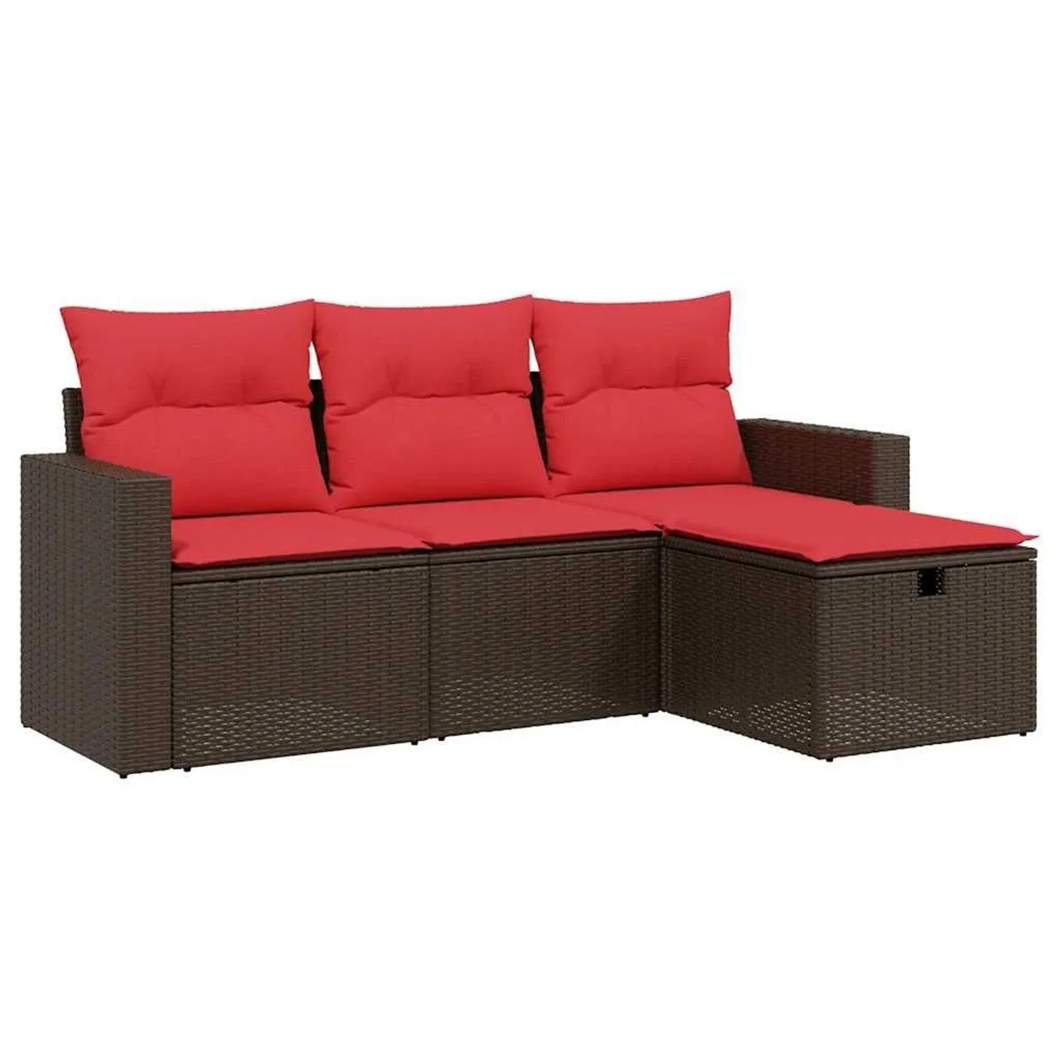vidaXL 4-Tlg Gartensofa-Set mit Kissen Braun Polyrattan 3263450 günstig online kaufen