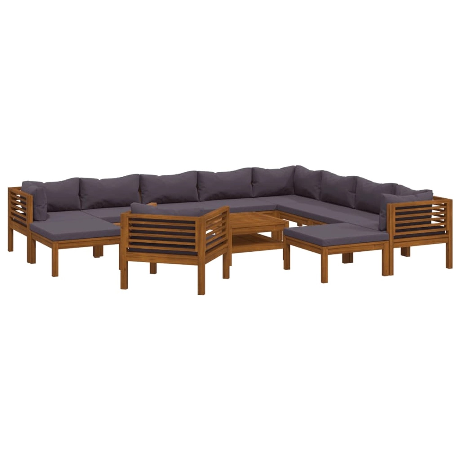 vidaXL 12-Tlg Garten-Lounge-Set mit Auflage Massivholz Akazie 3086911