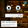 LUXULA LED Unterbauleuchte Akku, silberne Küchenleiste mit Magnetbefestigung an einem Regal.