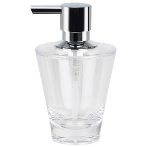 Transparenter Spirella Seifenspender Max Light Acrylic Clear mit Chrom-Pumpe.