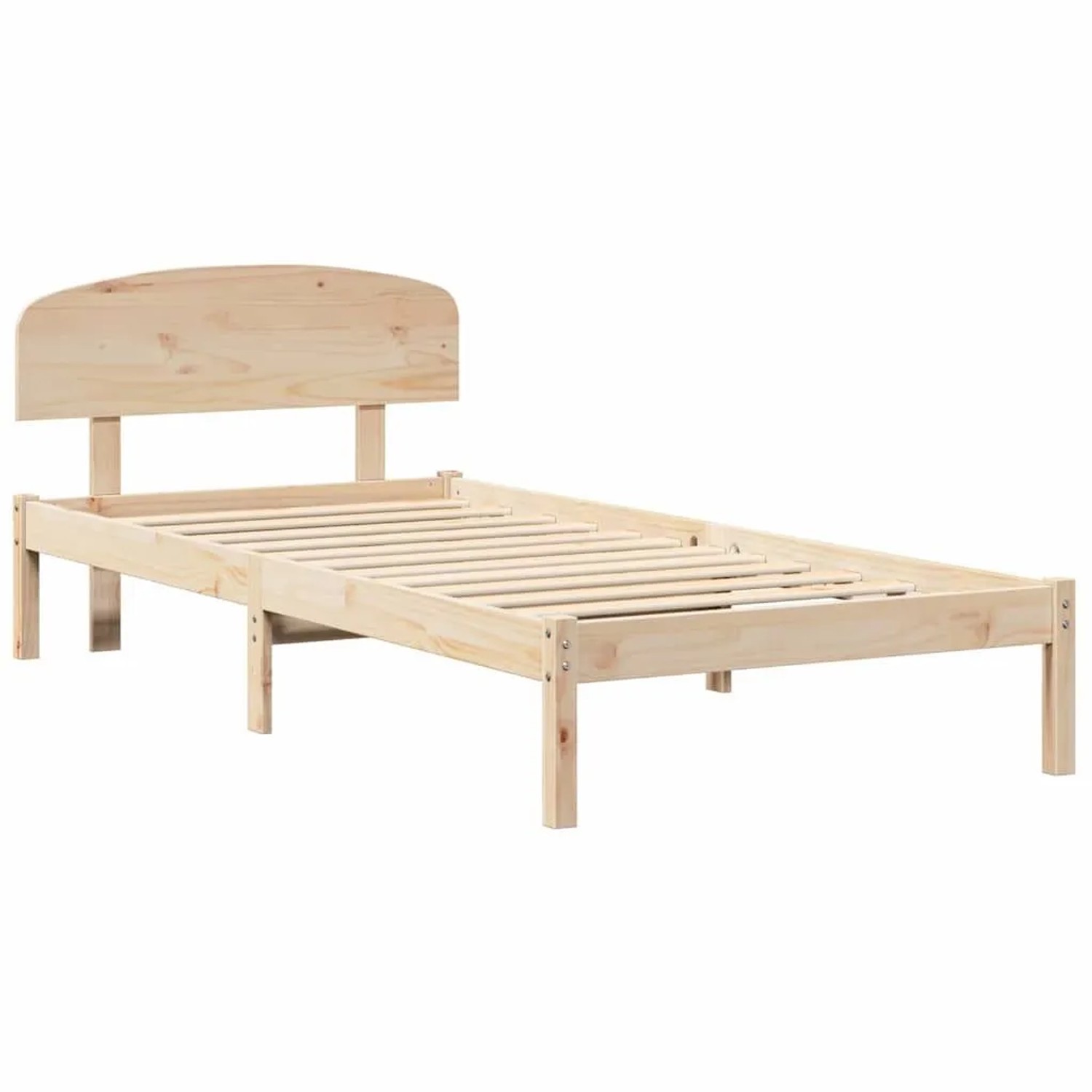 vidaXL Bettrahmen mit Kopfteil Natur 80 x 200 cm Massives Kiefernholz 872083