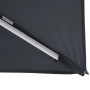 Detailaufnahme: Grauer AXI Ampelschirm (300x200 cm) mit Handöffner. Sonnenschirm mit Aluminiumstrebe.