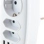 Schwaiger Adapter Schuko/Eurostecker mit USB-Anschlüssen zum Laden mobiler Geräte.