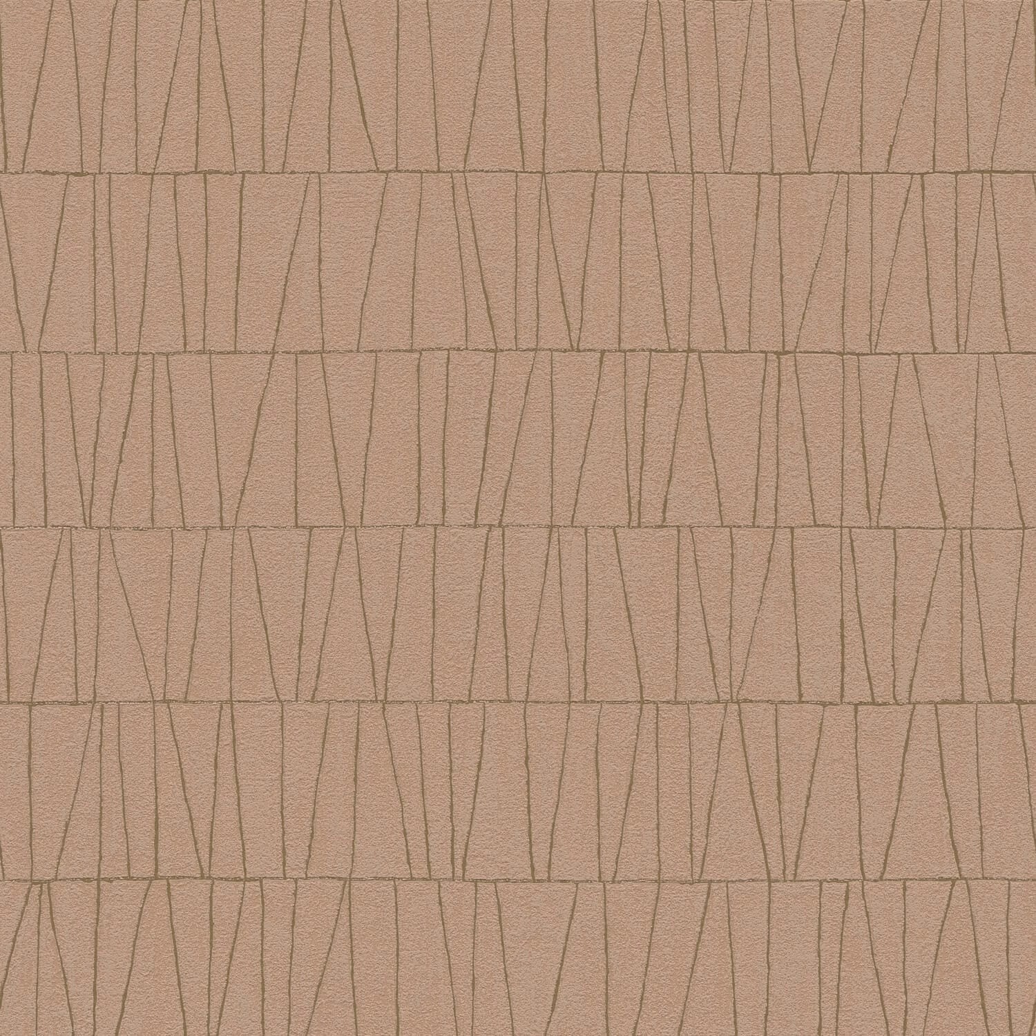 PROFHOME 395065-GU Grafik Tapete metallische Akzente Rosa Bronze 0,53 m x 1 günstig online kaufen