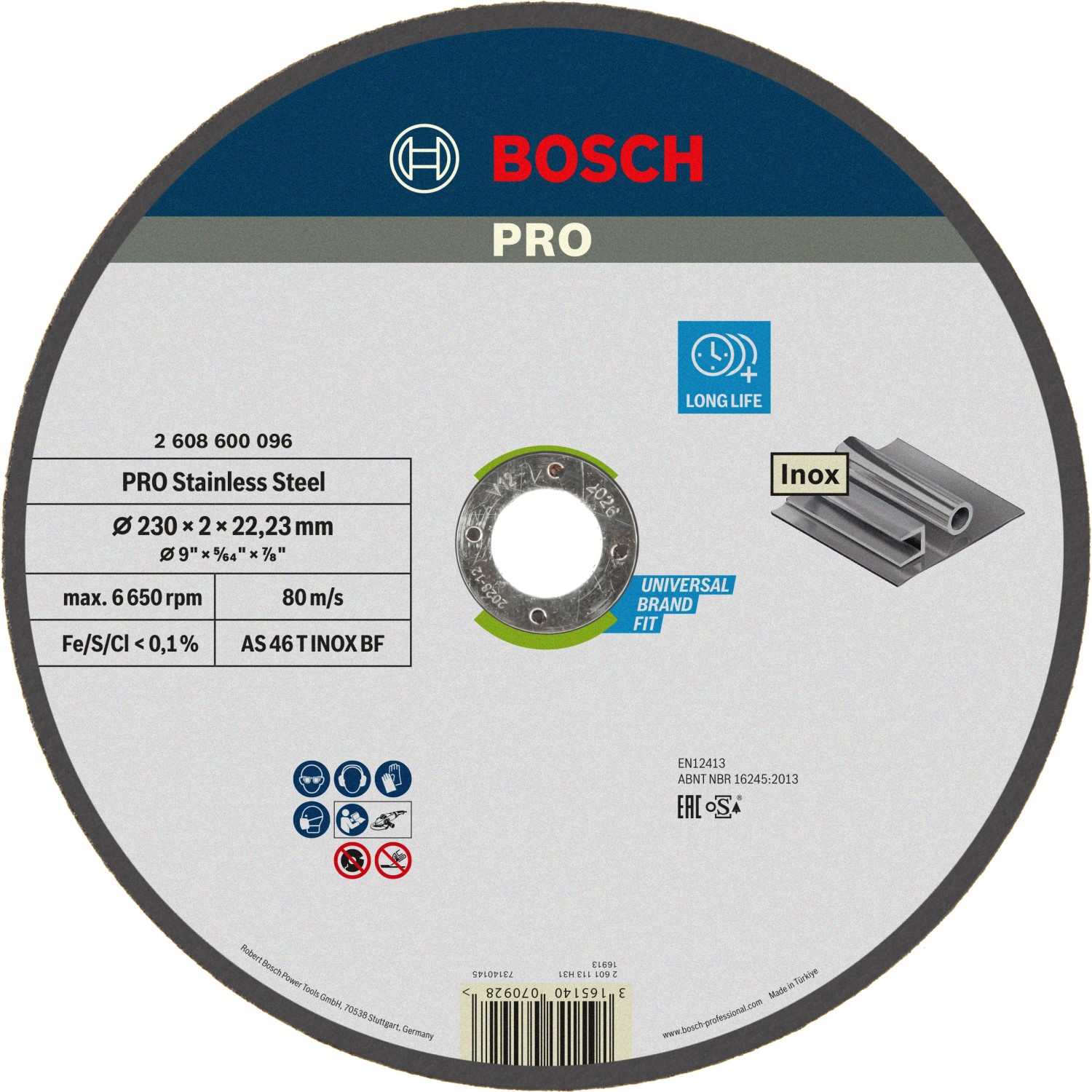 Bosch Schleif-Trennscheibe Inox 230 mm x 2 mm gerade