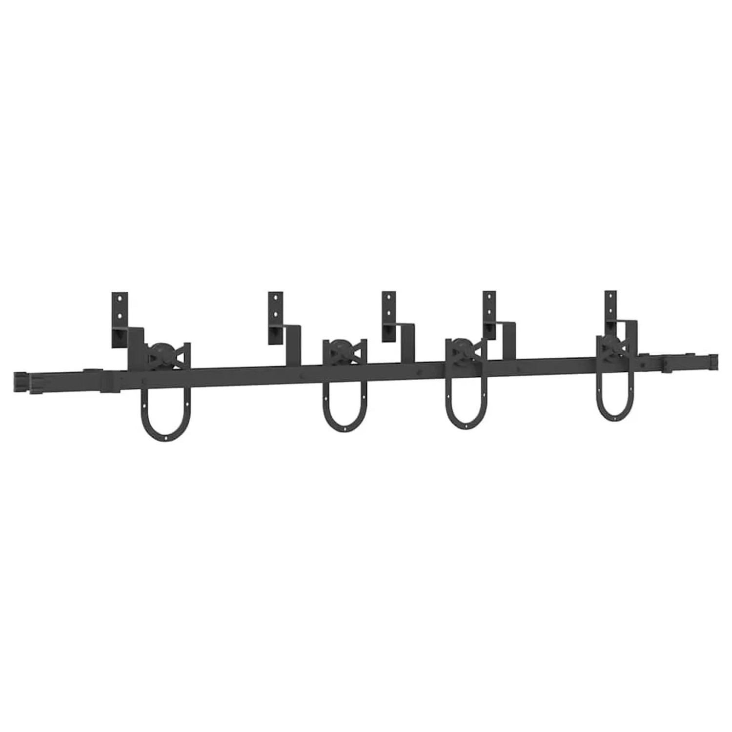 vidaXL Schiebetürbeschlag-Set 200 cm Stahl Schwarz 3295738