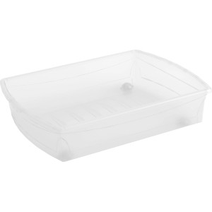 Transparente Aufbewahrungsbox Home XXM mit Rollen, ideal zum Verstauen und Stapeln.