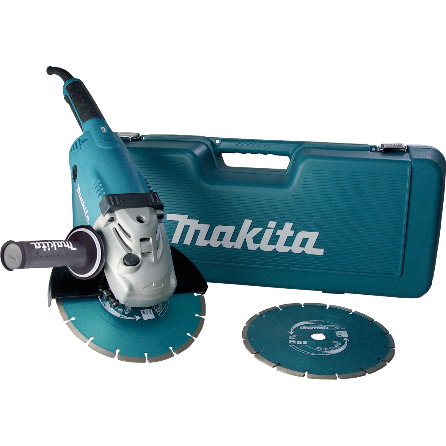 Makita Winkelschleifer 230 mm 2.200 W GA9020RFK3 mit 2 Diamantscheiben