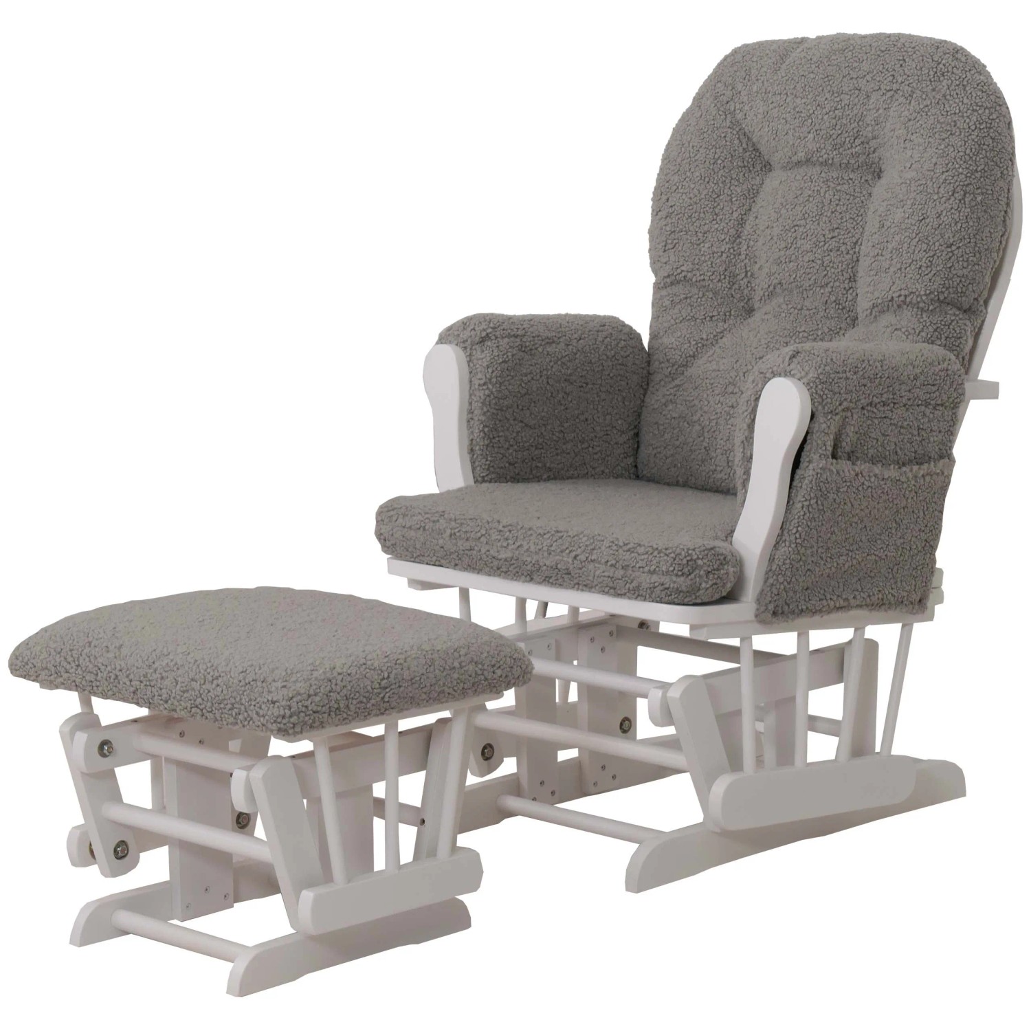 Mcw Relaxsessel C76 Stoff Bouclé Öko-Tex Grau Gestell Weiß