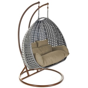 Home Deluxe Sitzkissen für Hängesessel Twin Beige, mit Sitz-, Rücken- und Kopfkissen.