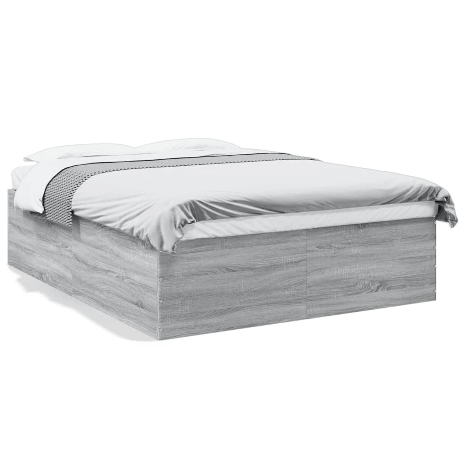 vidaXL Bettgestell Grau Sonoma 150x200 cm Holzwerkstoff 3280921 günstig online kaufen