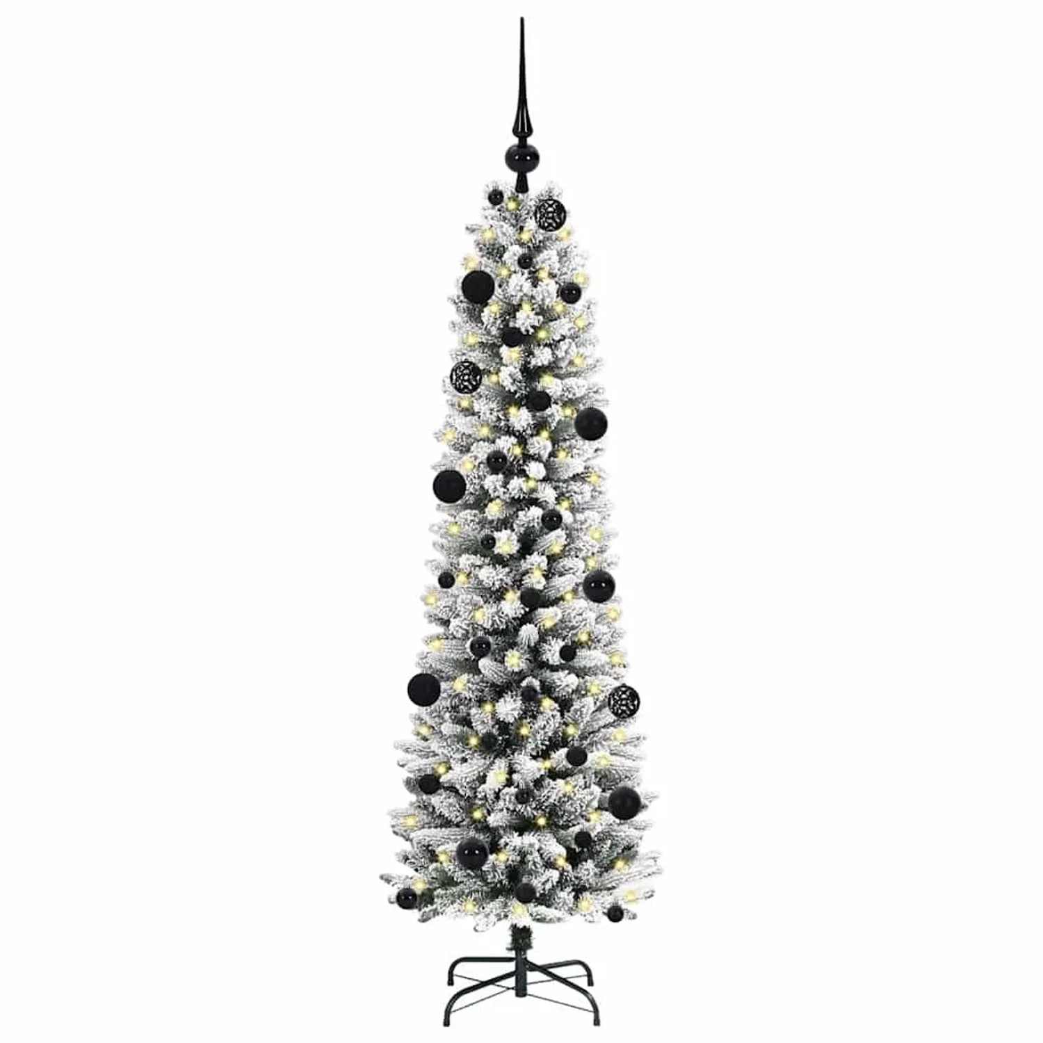 vidaXL Künstlicher Weihnachtsbaum mit 150 LEDs Grün und Weiß 150 cm 3396094