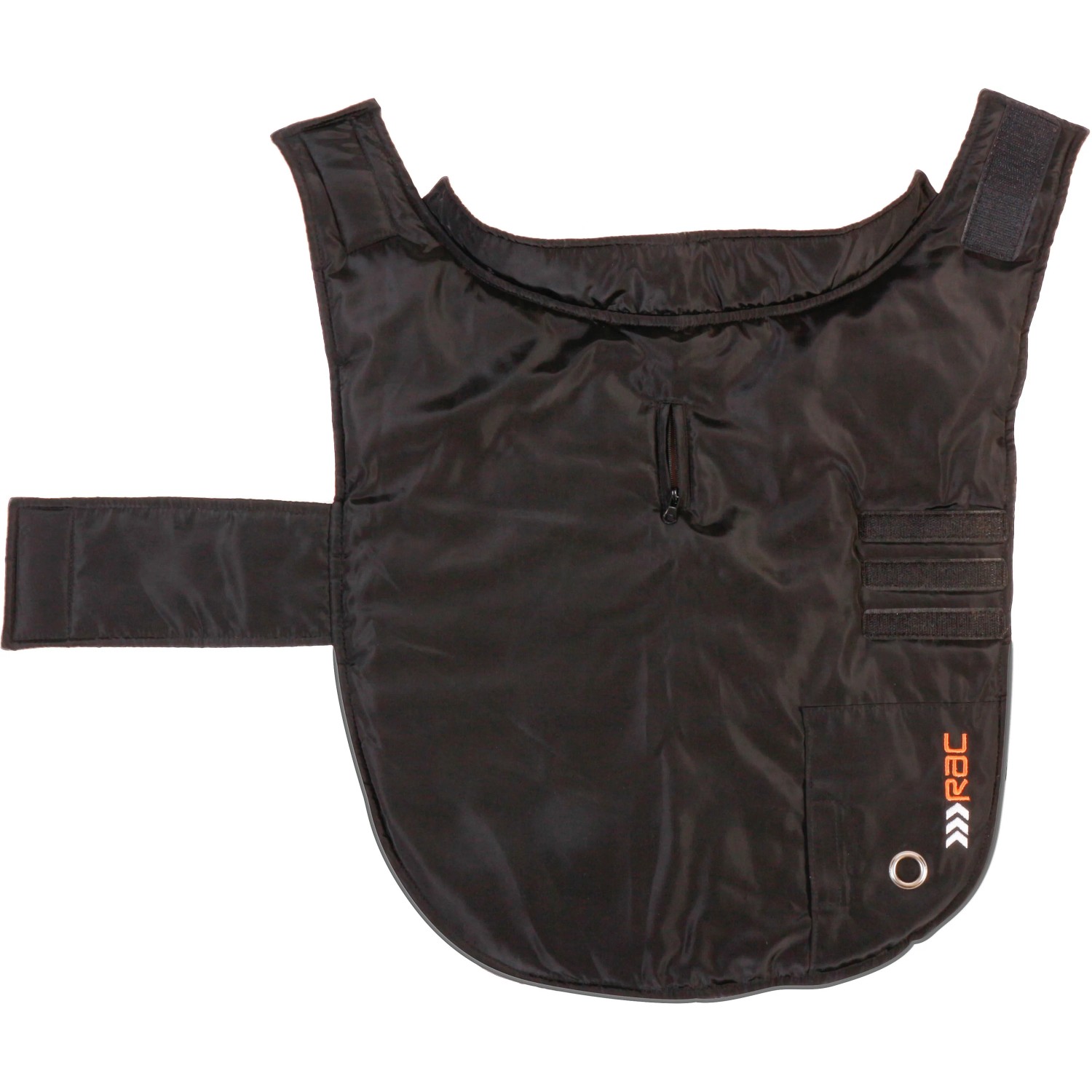 Schwarzer Heim RAC Hunderegenmantel Gr. S mit Klettverschluss und Fleece-Futter.