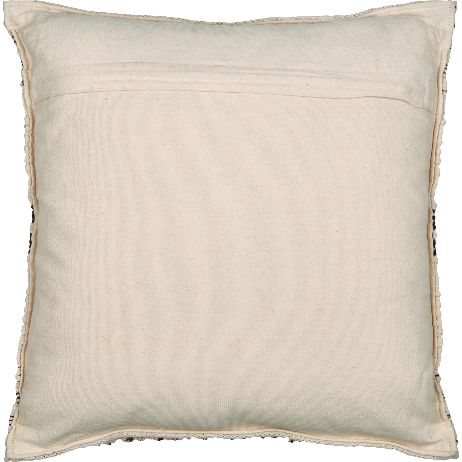 Dekoratives Kissen Ancient Secrets, 43x43 cm, in Off-White und Schwarz mit Muster.