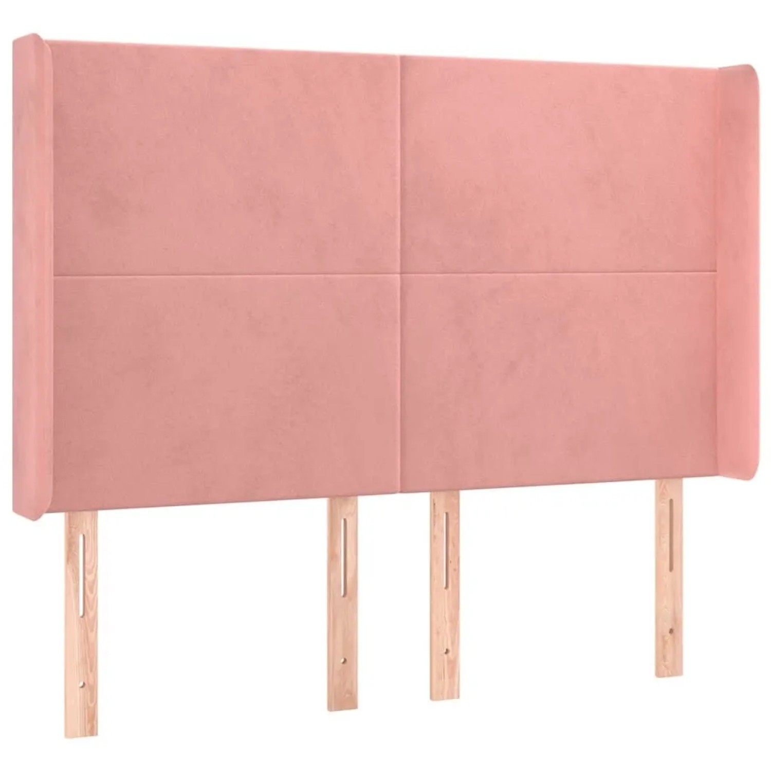 vidaXL Kopfteil mit Ohren Rosa 147x16x118/128 cm Samt 3119353