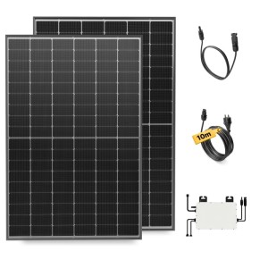 Solakon Balkonkraftwerk 900W Solaranlage Steckerfertig Komplettset Photovoltaik Anlage 800W Kabellänge 10m