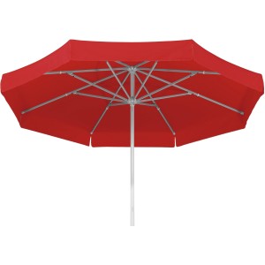 Roter Schneider Marktschirm Jumbo Ø 400 cm mit Seilzugmechanik, Ansicht von unten.