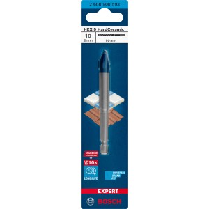 Bosch Expert Hard Keramikbohrer Hex-9, 10 mm. Fliesenbohrer für präzise Löcher in Hartkeramik.