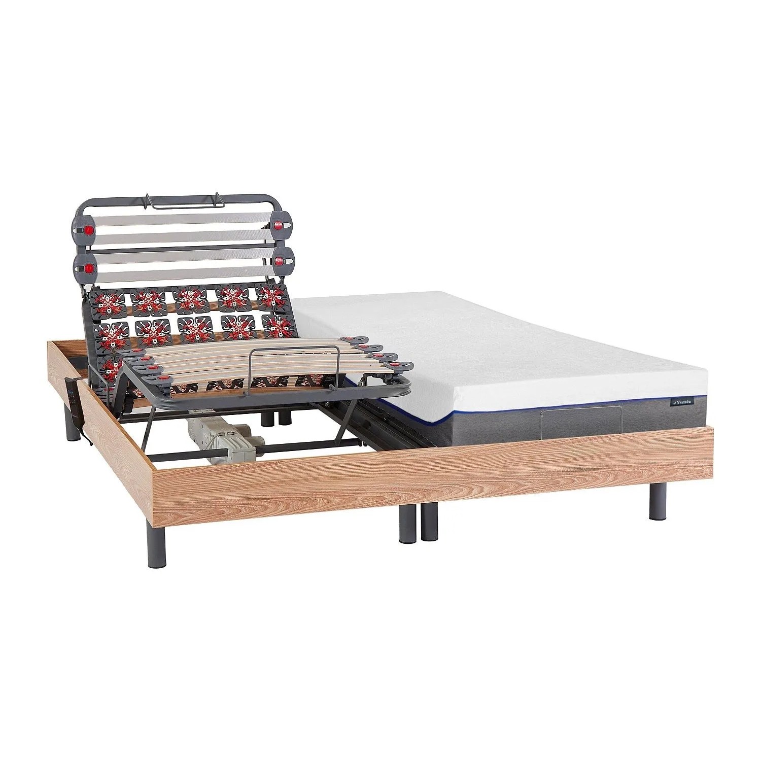 Vente-unique Bett Mit Elektrischem Lattenrost Dionysos Naturfarben Hell 200 cm  71 cm