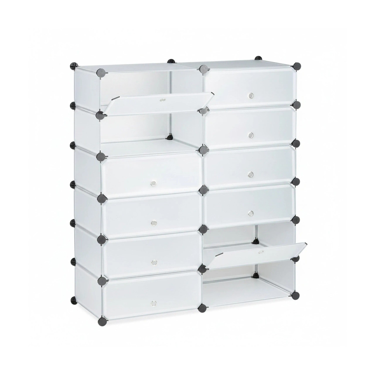 Relaxdays Schuhschrank Kunststoff Transparent 12 Fächer 108 cm x 94 cm x 37 cm 8,8 kg