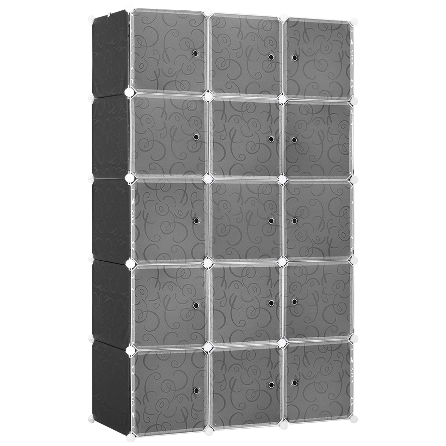 HOMCOM DIY Kleiderschrank Kunststoff Metall Schwarz B111 x T47 x H183 cm günstig online kaufen