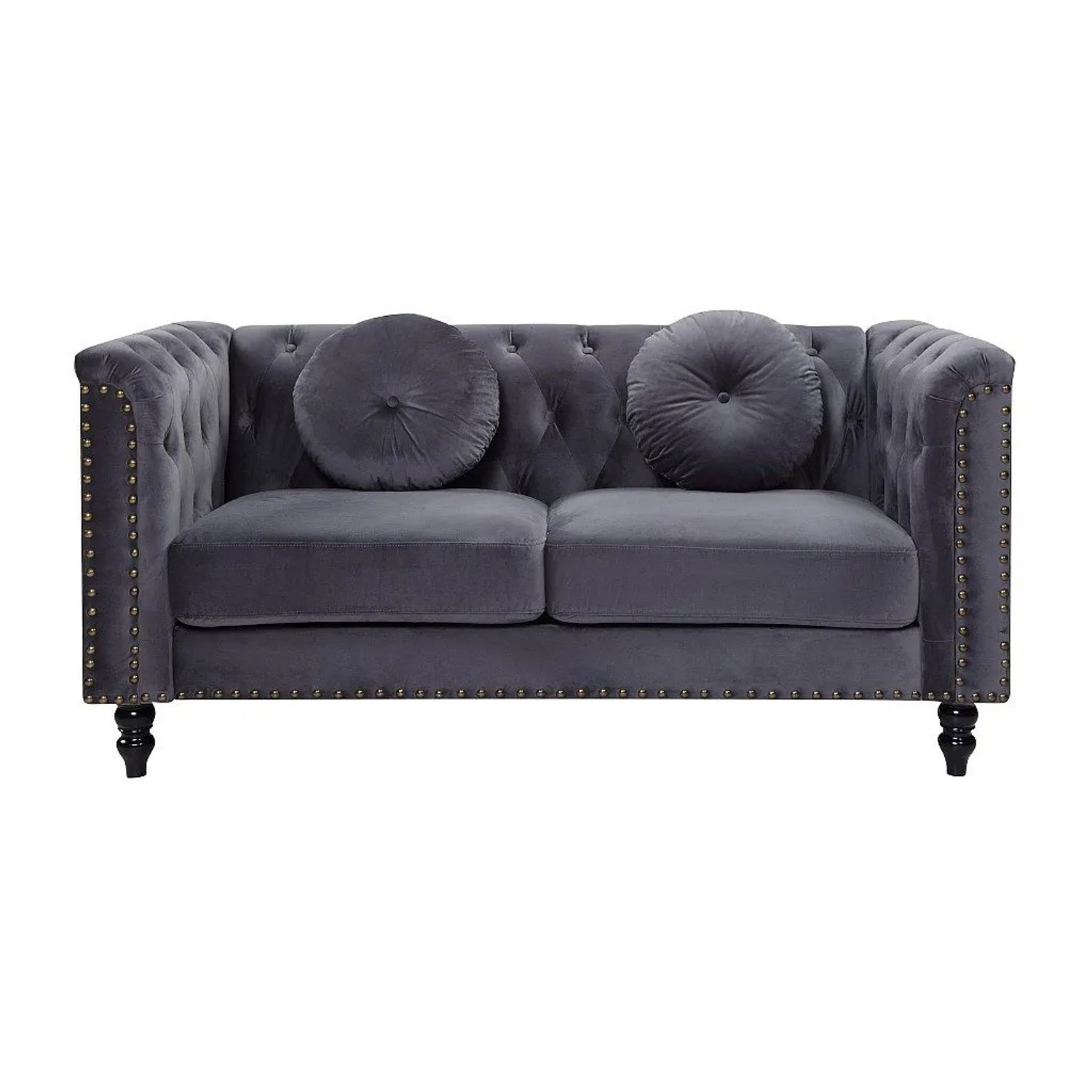 Vente-unique Sofa Ohne Schlafmöglichkeit Turner Anthrazitgrau 163 cm