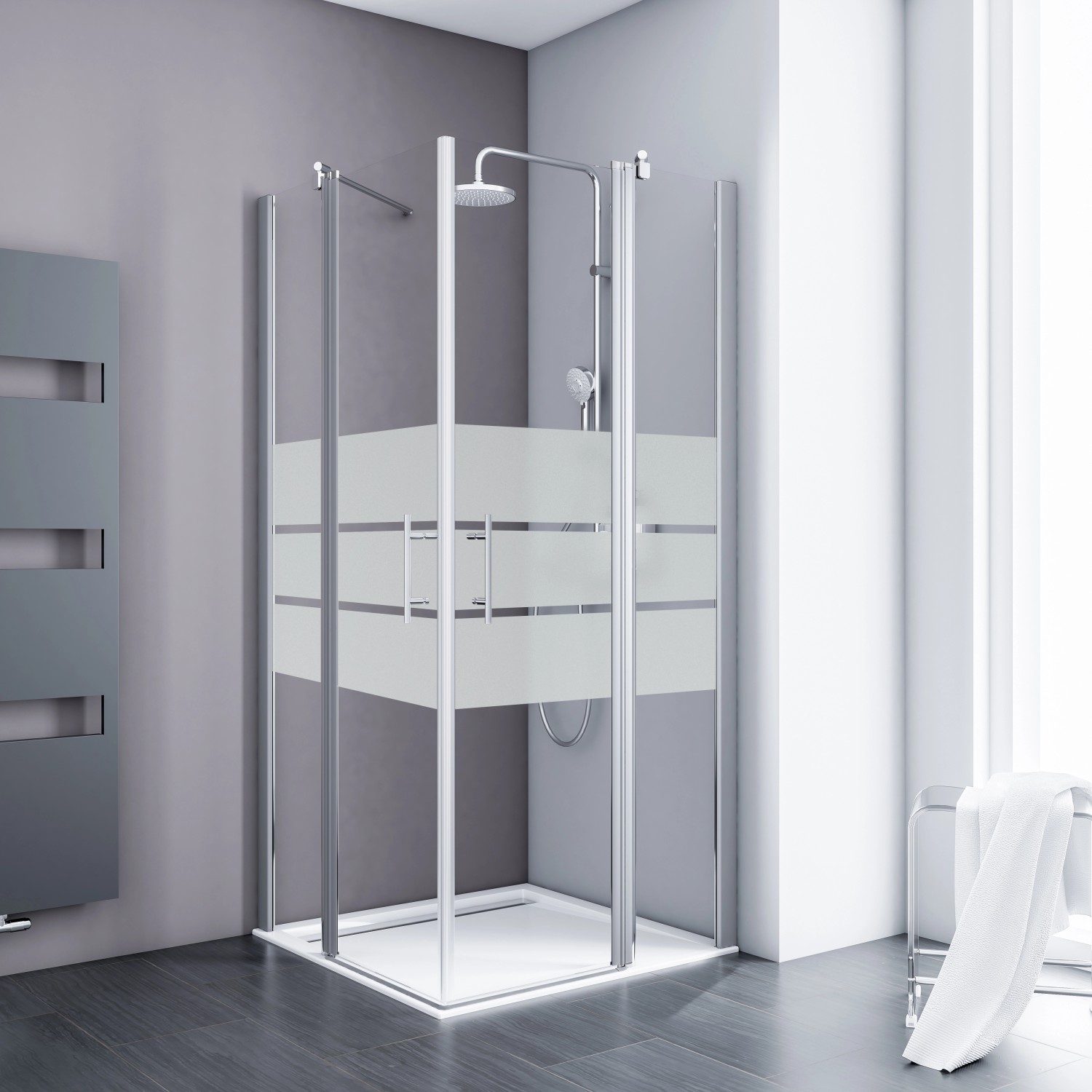 Schulte ExpressPlus Eckeinstieg AlexaStyle2.0  90 x 90 x 192 cm 4-teilig