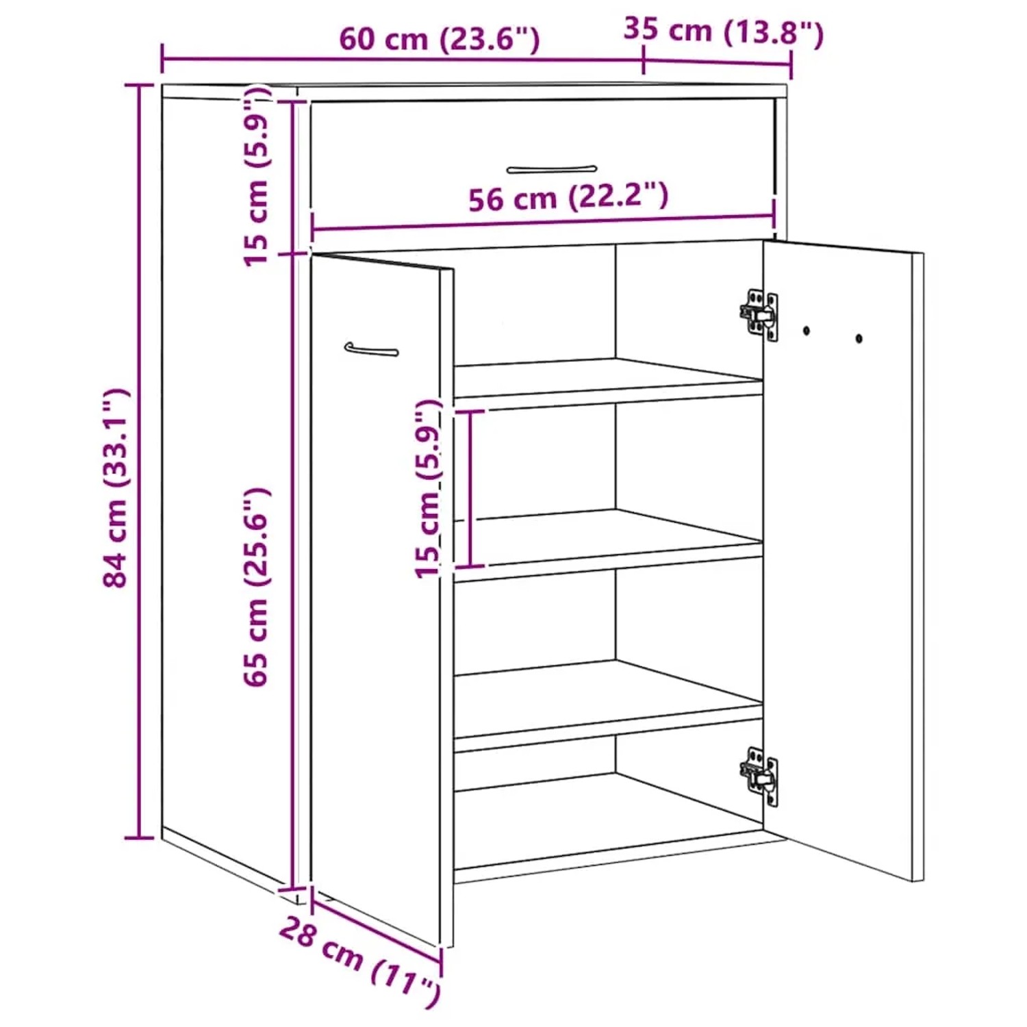 vidaXL Schuhschrank Artisan-Eiche 60x35x84 cm Holzwerkstoff 855953_10