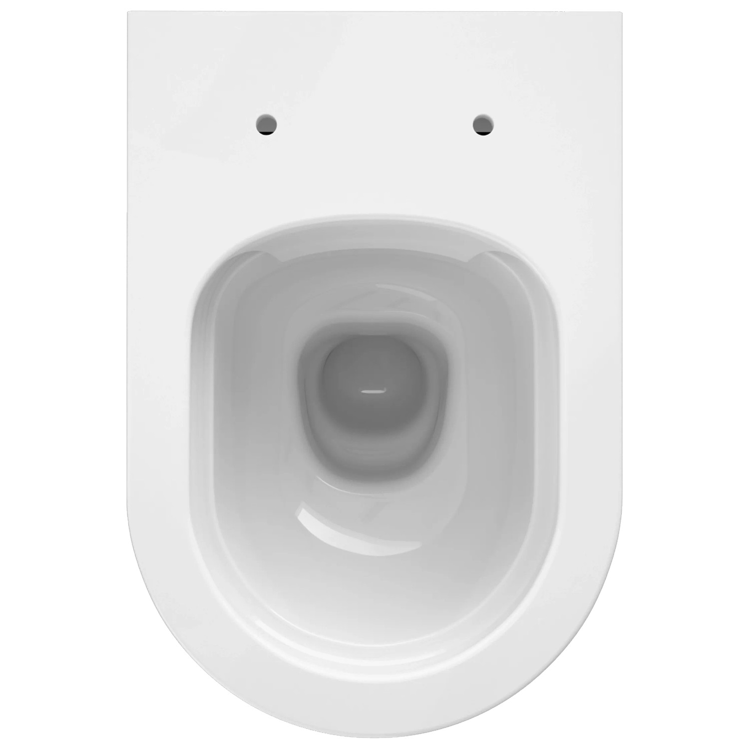 Weißes Domberg Wand-WC-Set DB1004, spülrandlos, mit WC-Sitz. Modernes Design für das Badezimmer.