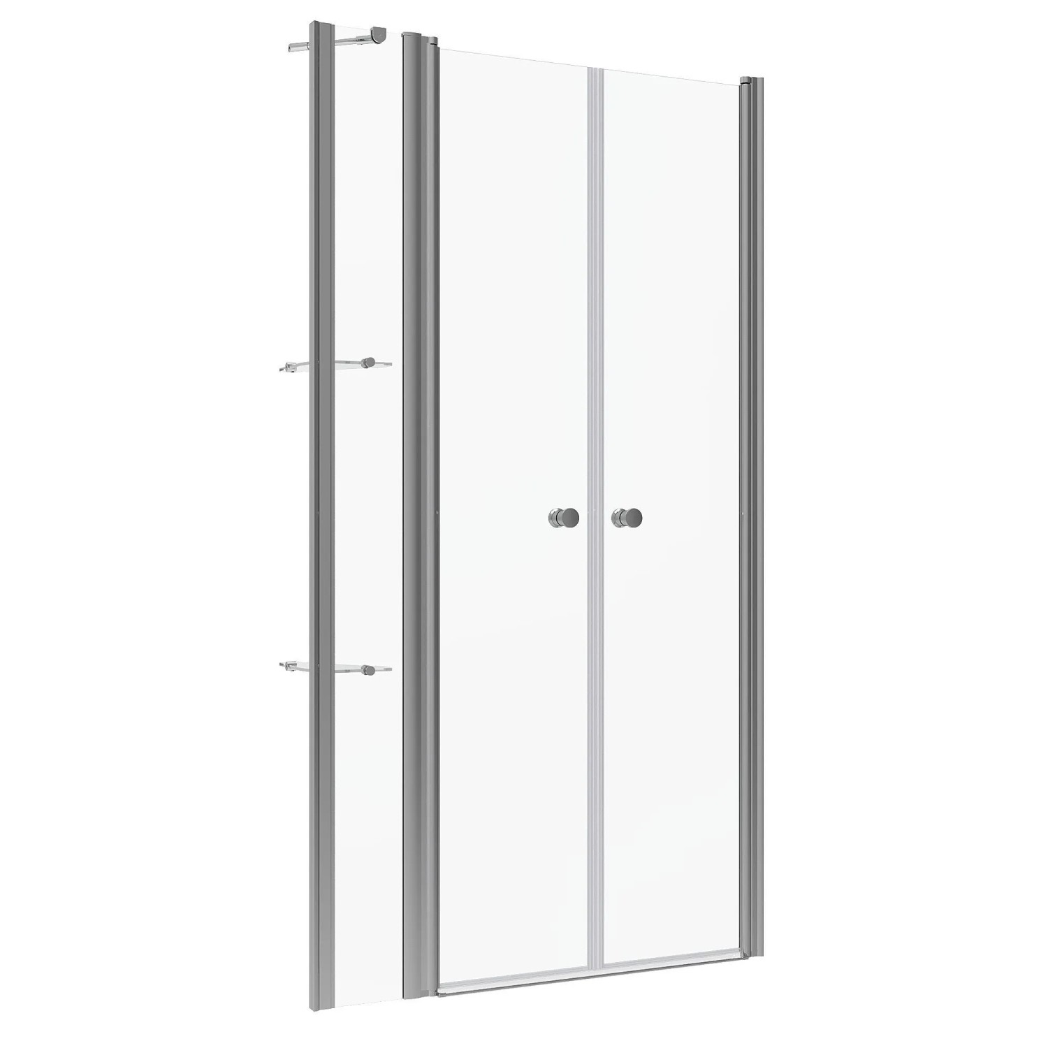 Aquabatos Nischentür mit Pendelsystem 130 x 197 cm Pendeltür Duschtür mit Nano Beschichtung 6 mm Einscheibensicherheitsg...